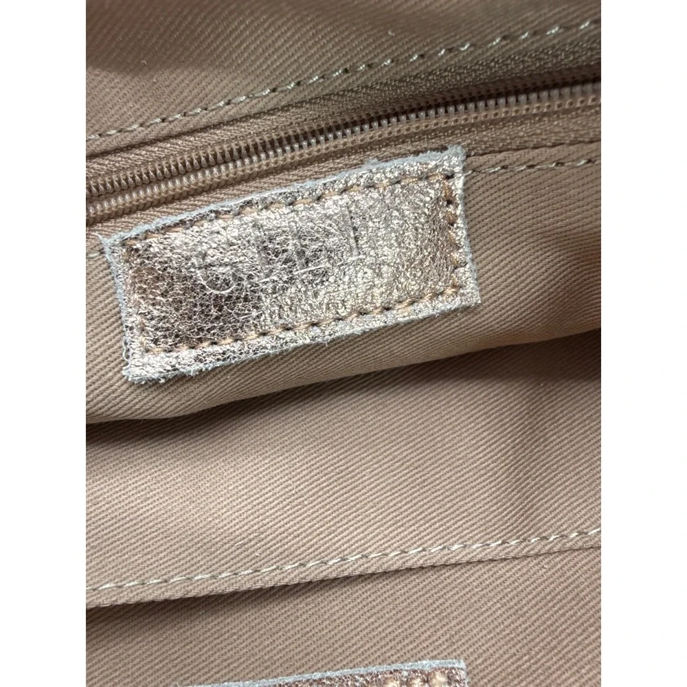 GIGI New York Metallic Rose Gold Leather Tote Crossbody Bag Gold Hardware EUC